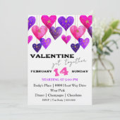 Pink and Purple Hearts Valentine Day 招待状 (スタンド正面)