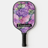 Pink and Purple Hydrangea Flower Personalized ピックルボールラケット (正面)