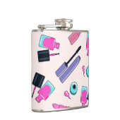 Pink and Purple Make Up Cosmetics Pattern フラスク (右)