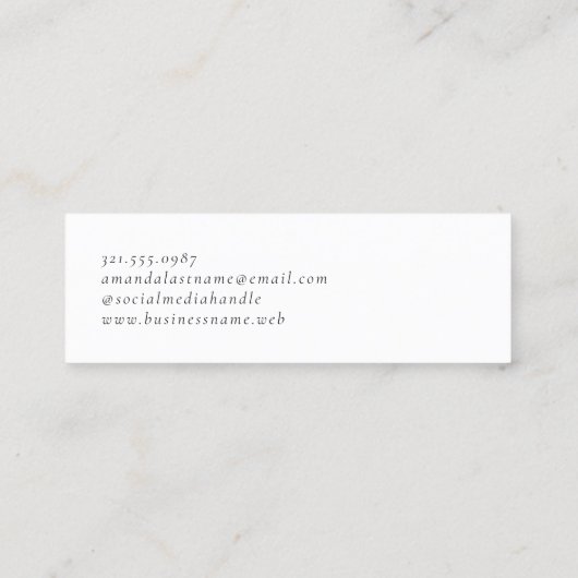 Pink and Purple Monogram Modern スキニー名刺 (裏面)