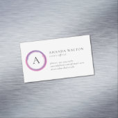 Pink and Purple Monogram Modern マグネット名刺 (インサイチュ)