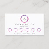 Pink and Purple Monogram Modern ロイヤリティカード (正面)