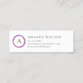 Pink and Purple Monogram Modern ロイヤリティカード (裏面)