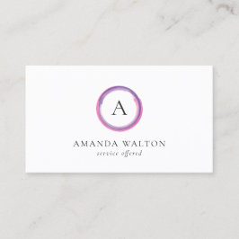 Pink and Purple Monogram Modern 名刺