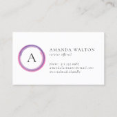 Pink and Purple Monogram Modern Business 紹介カード (裏面)