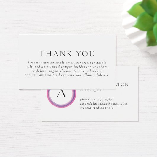 Pink and Purple Monogram Modern Package Insert (デスク)