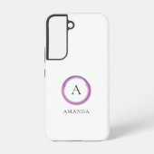 Pink and Purple Monogram Modern Samsung Galaxyケース (裏面)