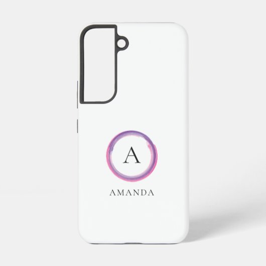 Pink and Purple Monogram Modern Samsung Galaxyケース (裏面)