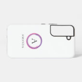 Pink and Purple Monogram Modern Samsung Galaxyケース (裏面横)