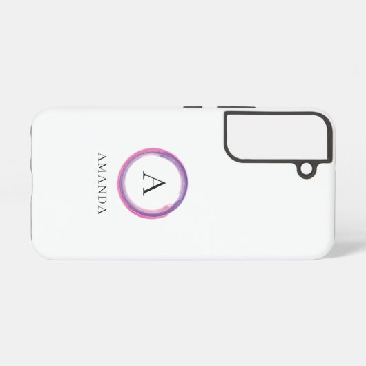 Pink and Purple Monogram Modern Samsung Galaxyケース (裏面横)