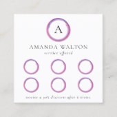 Pink and Purple Monogram QR Code Modern ロイヤリティカード (正面)