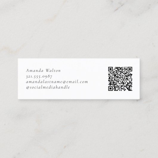 Pink and Purple Monogram QR Code Modern ロイヤリティカード (裏面)