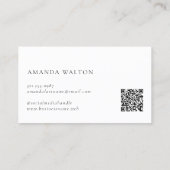 Pink and Purple Monogram QR Code Modern 予約カード (裏面)