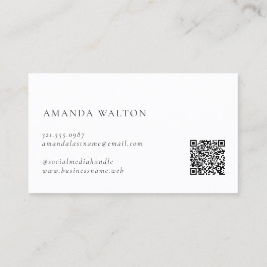 Pink and Purple Monogram QR Code Modern 予約カード (裏面)