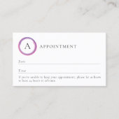 Pink and Purple Monogram QR Code Modern 予約カード (正面)