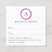 Pink and Purple Monogram QR Code Modern 予約カード (正面)