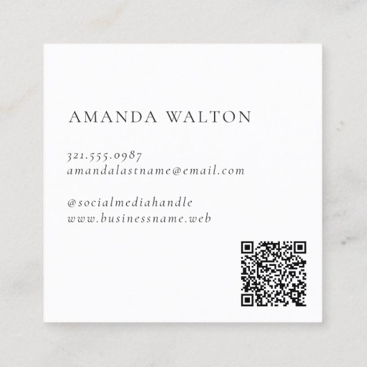 Pink and Purple Monogram QR Code Modern 割引カード (裏面)