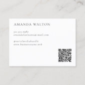 Pink and Purple Monogram QR Code Modern 名刺 (裏面)