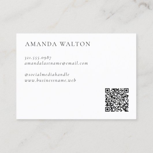 Pink and Purple Monogram QR Code Modern 名刺 (裏面)