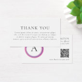 Pink and Purple Monogram QR Code Package Insert (デスク)