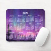 Pink and Purple Northern Lights 2026 Calendar マウスパッド (マウス)