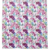 Pink And Purple Orchids シャワーカーテン (正面)