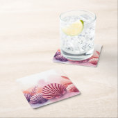 Pink And Purple Seashells  スクエアペーパーコースター (インサイチュ)