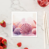 Pink And Purple Seashells  スタンダードカクテルナプキン (インサイチュ)