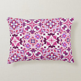 Pink and Purple Spanish Tiles アクセントクッション