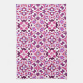 Pink and Purple Spanish Tiles キッチンタオル (縦)