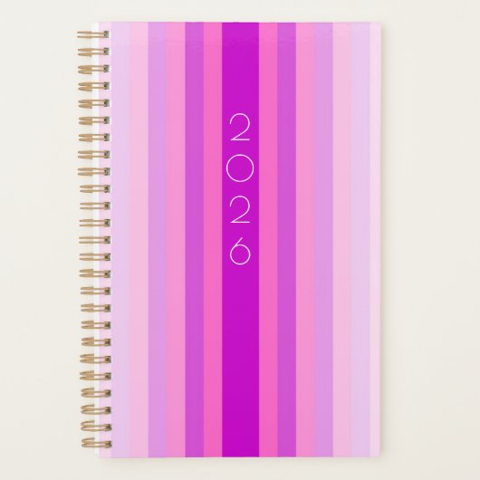 Pink and Purple Stripe 2026 Planner プランナー手帳 (正面)