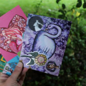 Pink and Purple Swan art Lake Swans Artwork        ポストカード