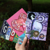 Pink and Purple Swan art Lake Swans Artwork        ポストカード