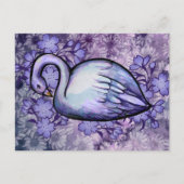 Pink and Purple Swan art Lake Swans Artwork        ポストカード (正面)