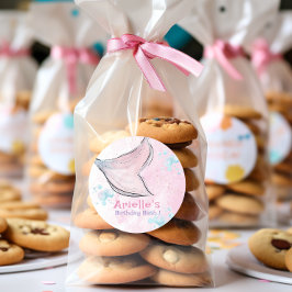 Pink and purple watercolor mermaid tail  ラウンドシール