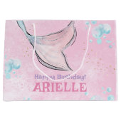 Pink and purple watercolor mermaid tail favors ラージペーパーバッグ (正面)