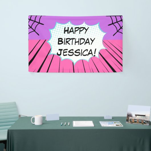 Pink and Purple Web Comic Birthday  横断幕 (トレードショー)