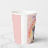 Pink and Rainbow Unicorn Girls Birthday 紙コップ (右)