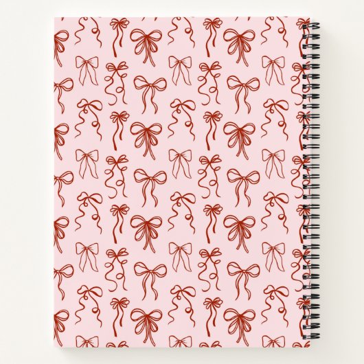 Pink and Red Bow Aesthetic Coquette ノートブック (裏面)