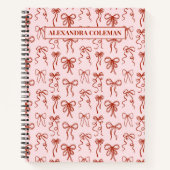 Pink and Red Bow Aesthetic Coquette ノートブック (正面)