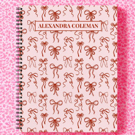 Pink and Red Bow Aesthetic Coquette ノートブック