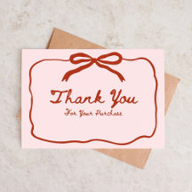 Pink and Red Bow Thank You for Your Order