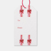 Pink and Red Bows Photo Christmas ギフトタグ (裏面)
