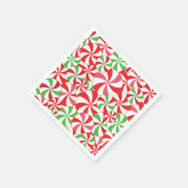 Pink and Red Candy Cane Pattern Paper Napkins スタンダードカクテルナプキン (角)