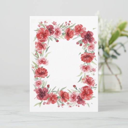 Pink and Red Carnation Frame 招待状 (スタンド正面)