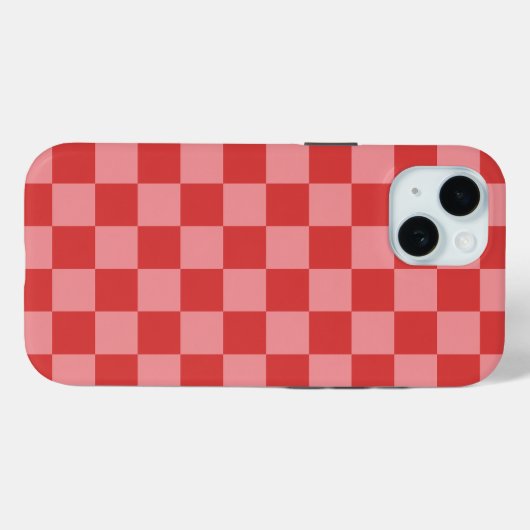 Pink and Red Check Pattern Playful Valentine's  Case-Mate iPhoneケース (裏面 (横))