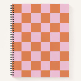 Pink and Red Checkered Spiral Notebook ノートブック