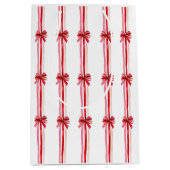 Pink and Red Christmas Bows ミディアムペーパーバッグ (正面)