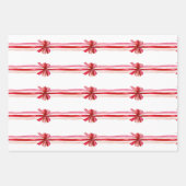 Pink and Red Christmas Bows ラッピングペーパーシート (正面2)