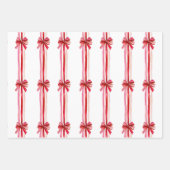 Pink and Red Christmas Bows ラッピングペーパーシート (正面)